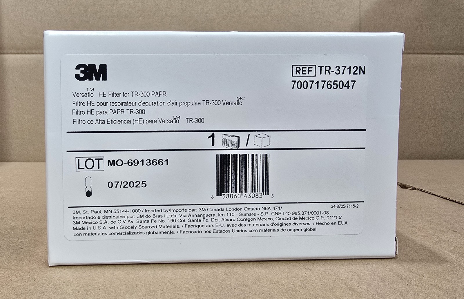 3M HE Filter TR-3712N for Versaflo TR-300 Series PAPR 3M HE Filter TR-3712N for Versaflo TR-300 Series PAPR