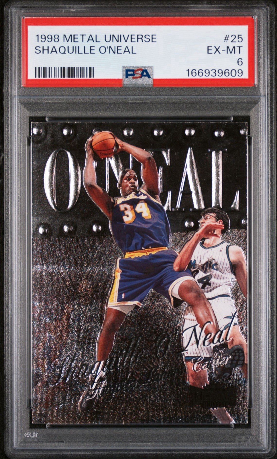 1998 Metal Universe Shaquille O’Neal #25 PSA 6 EX-MT Orlando Magic POP 14 