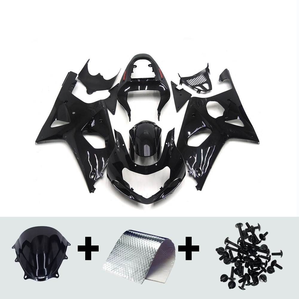 Gloss Black Bodywork for 2000-2002 Suzuki GSXR1000 K1 Fairings Plastic Body Kit