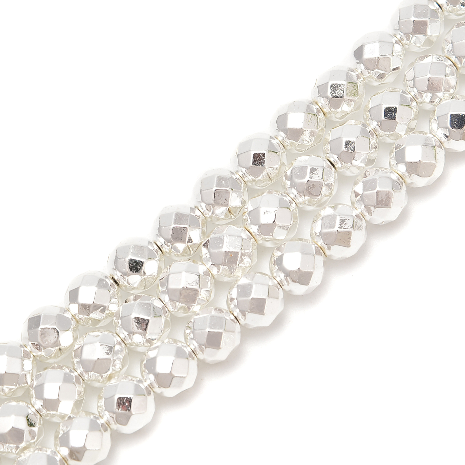Titanium Silver Hematite Faceted Round Beads 2mm 3mm 4mm 6mm 8mm 10mm 15.5