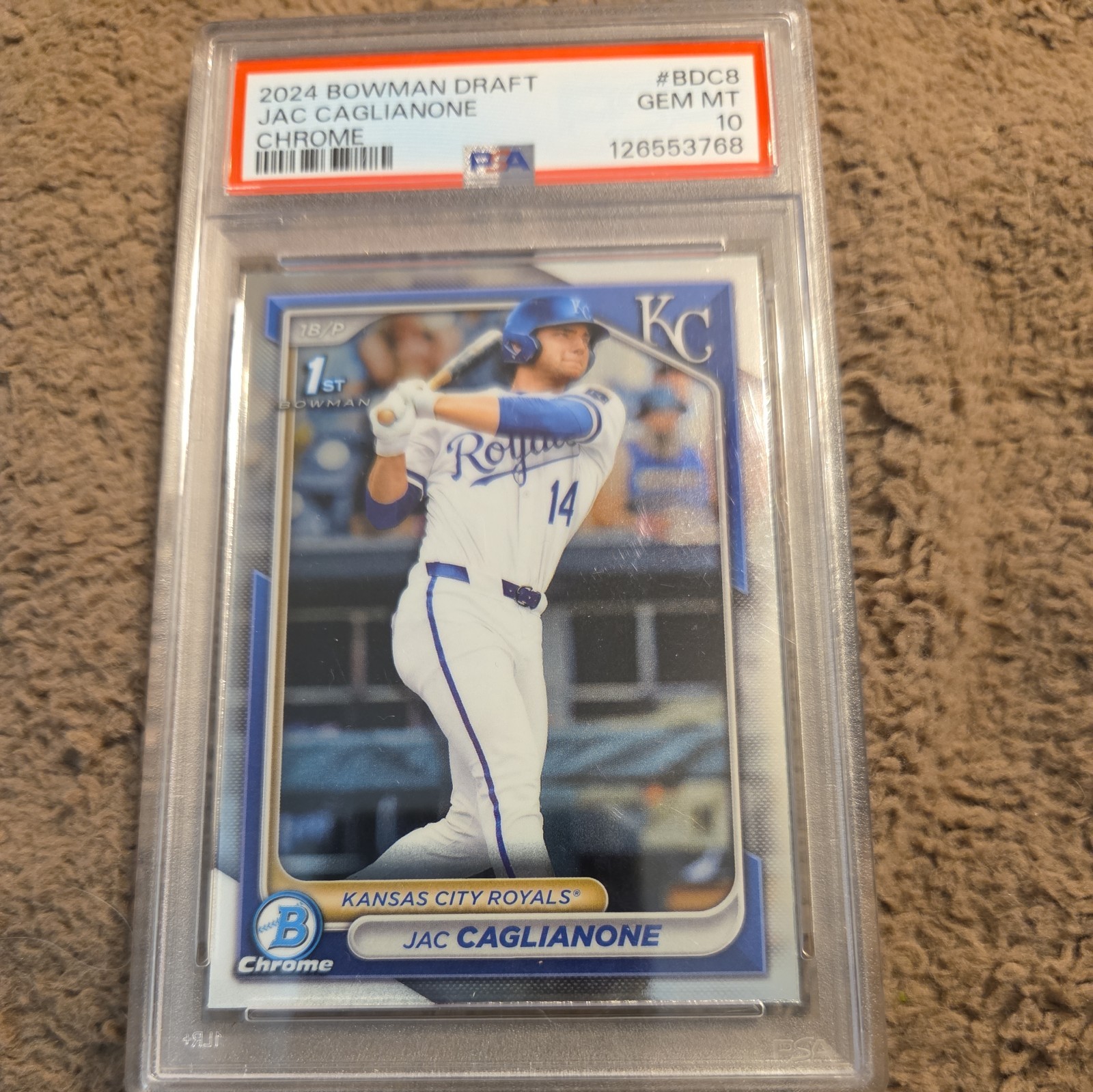 Jac Caglianone 2024 Bowman Draft PSA 10 Prospect 1st Bowman #BDC-8 Royals