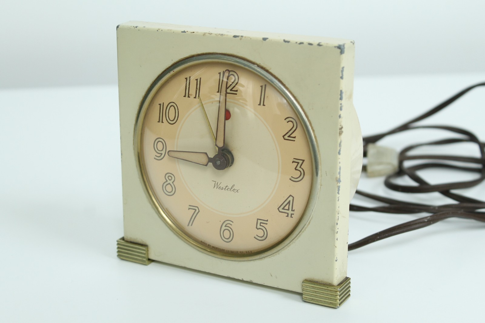 Vintage Westclox Logan S5-F Electric Alarm Clock Art Deco Parts Repair