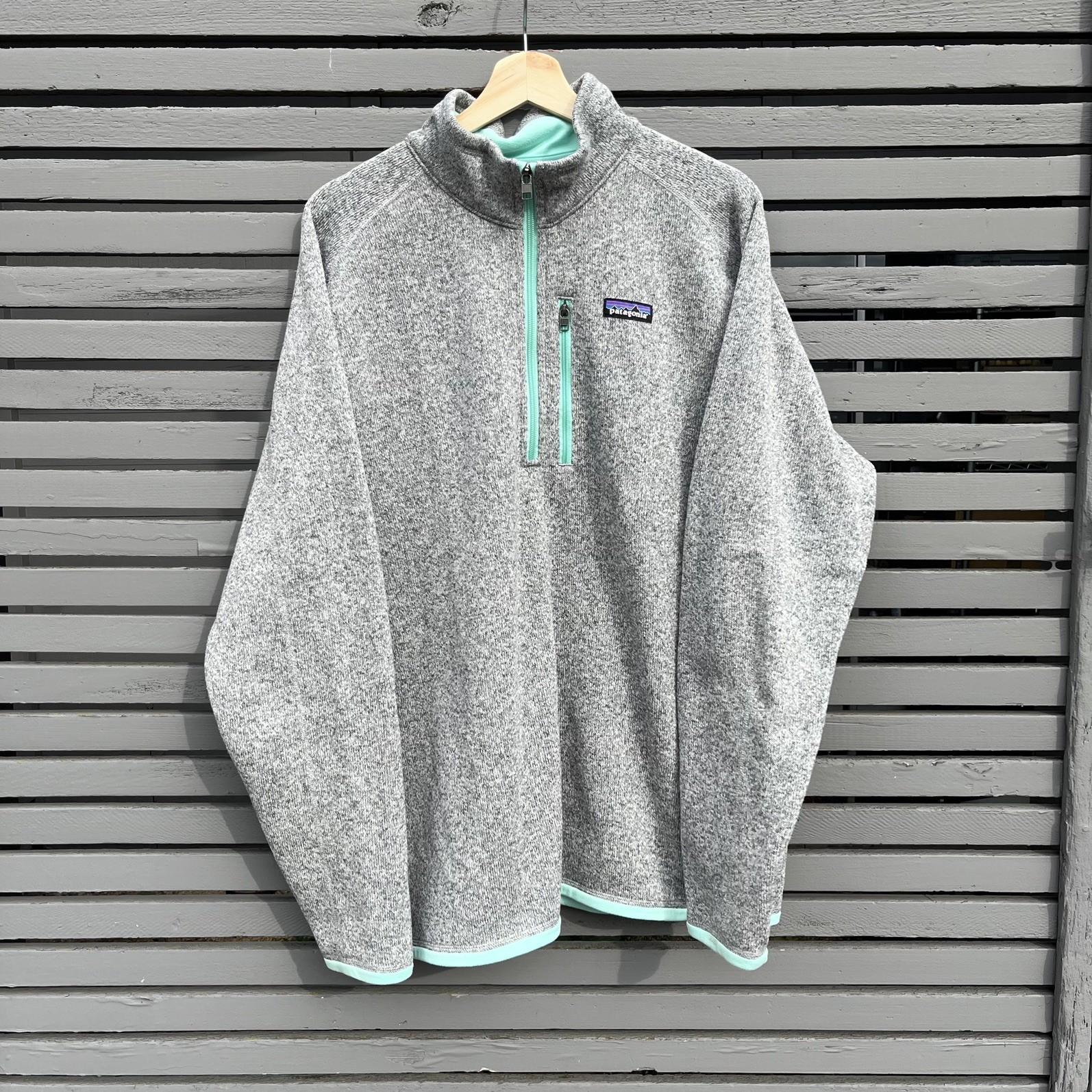 Patagonia Men’s Better Sweater 1/4 Zip Fleece Pullover Men’s Gray Mint Size XL