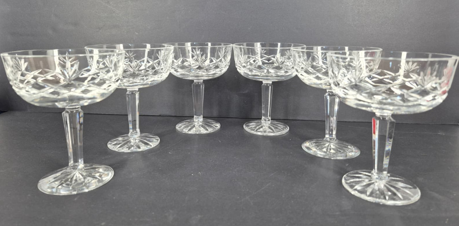 Vintage Lenox USA 6-Piece Crystal Coupe Set, Ice Cream/Dessert Glasses