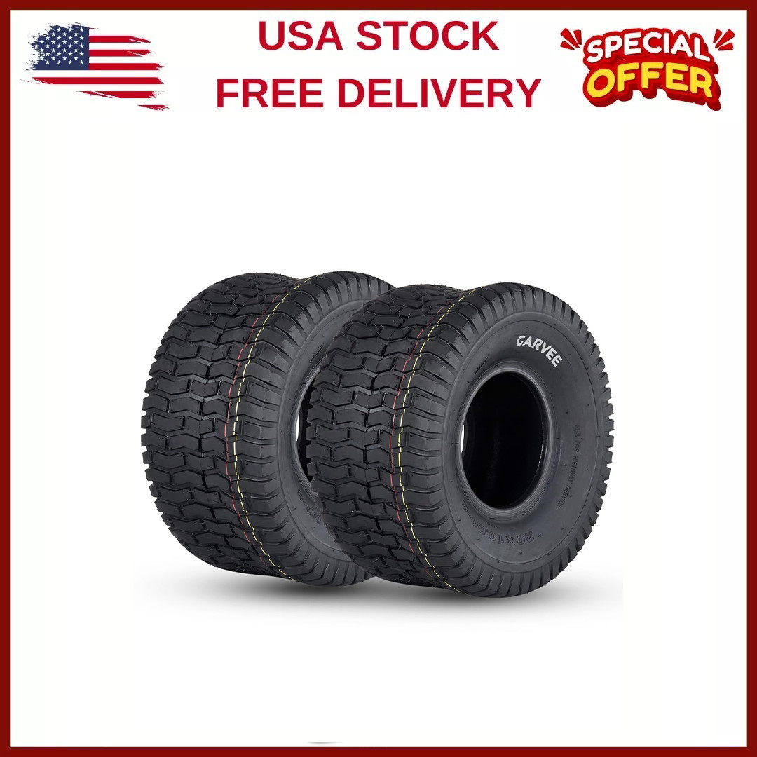 ⚡2pc Lawn Mower Tires 20x10.00-8 4PR Tubeless Turf Tires 20x10-8 Golf Cart Tires ⚡2pc Lawn Mower Tires 20x10.00-8 4PR Tubeless Turf Tires 20x10-8 Golf Cart Tires