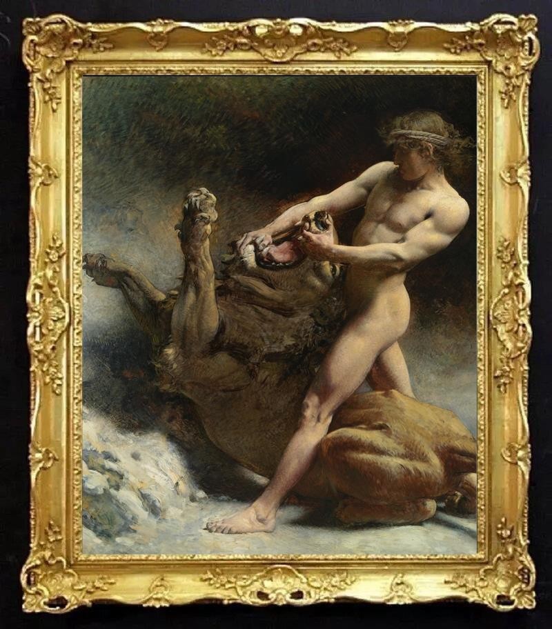 Hand Painted Old Master-Art Antique style Oil Painting art Male Nude On Canvas Hand Painted Old Master-Art Antique style Oil Painting art Male Nude On Canvas
