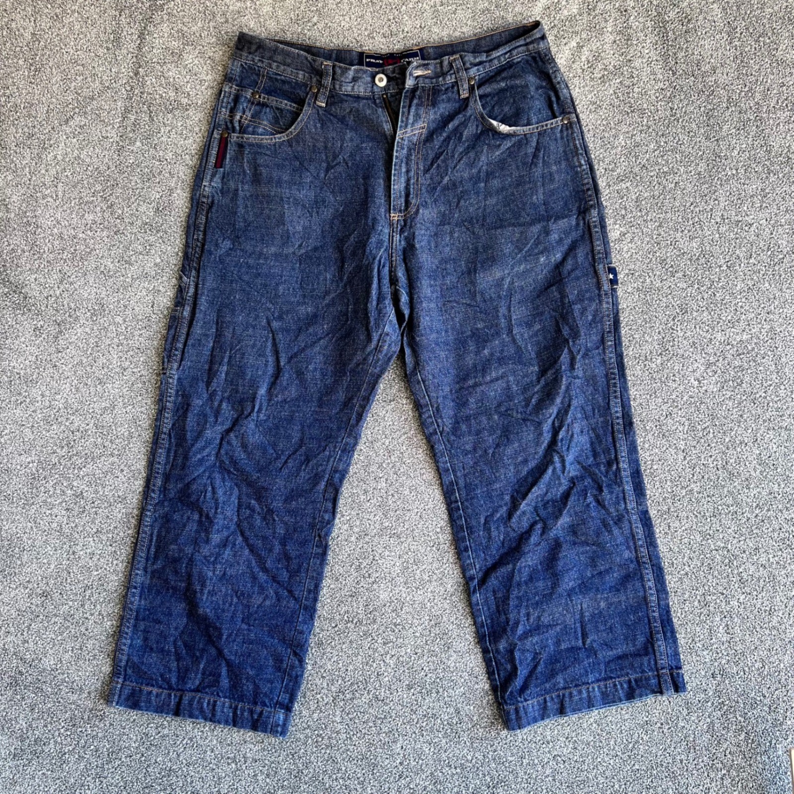 Vintage Phat Farm Carpenter Jeans Mens 34 Dark Wash Baggy Wide Leg Streetwear