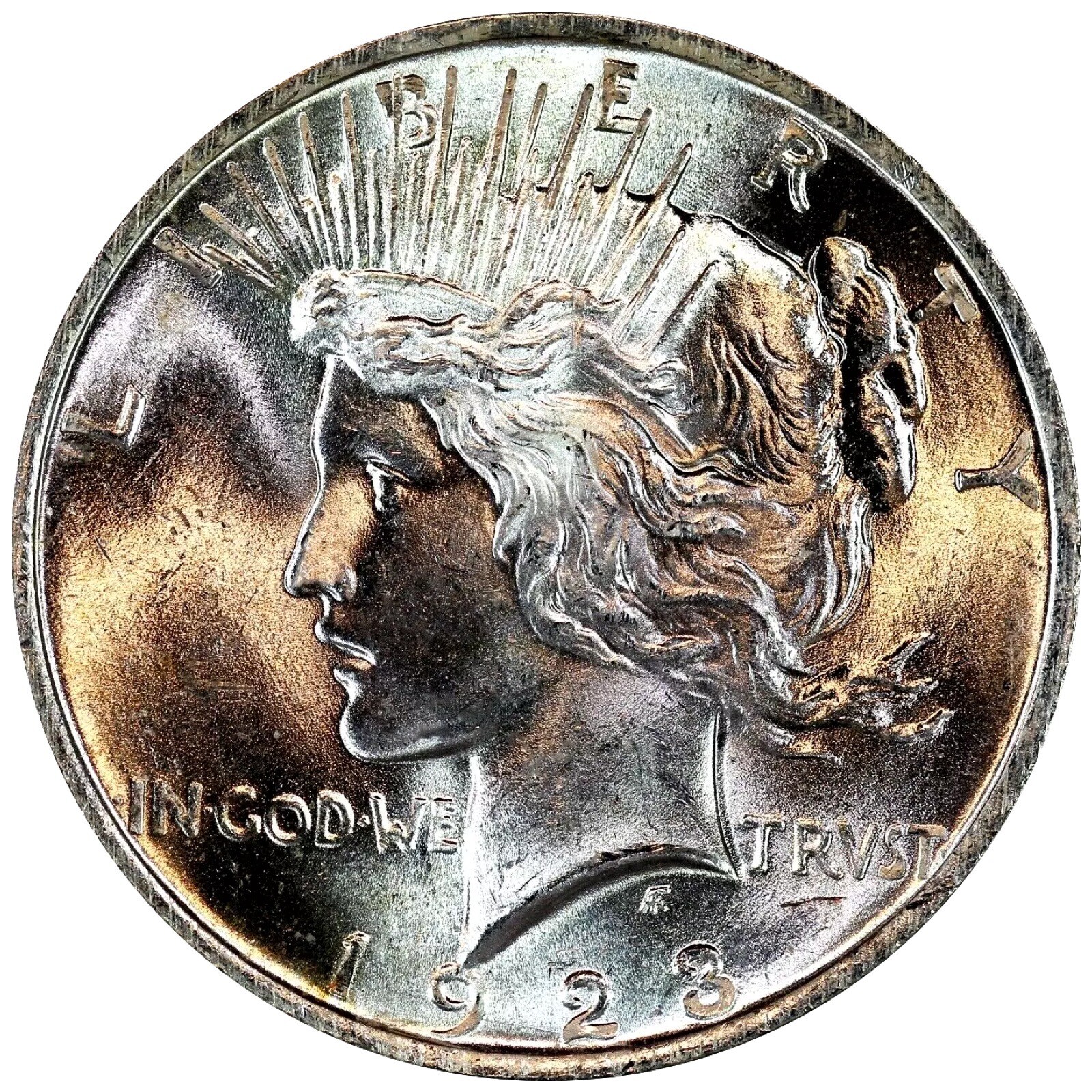 Brilliant GEM Uncirculated $1 1923 Peace US Silver Dollar 90% BU 