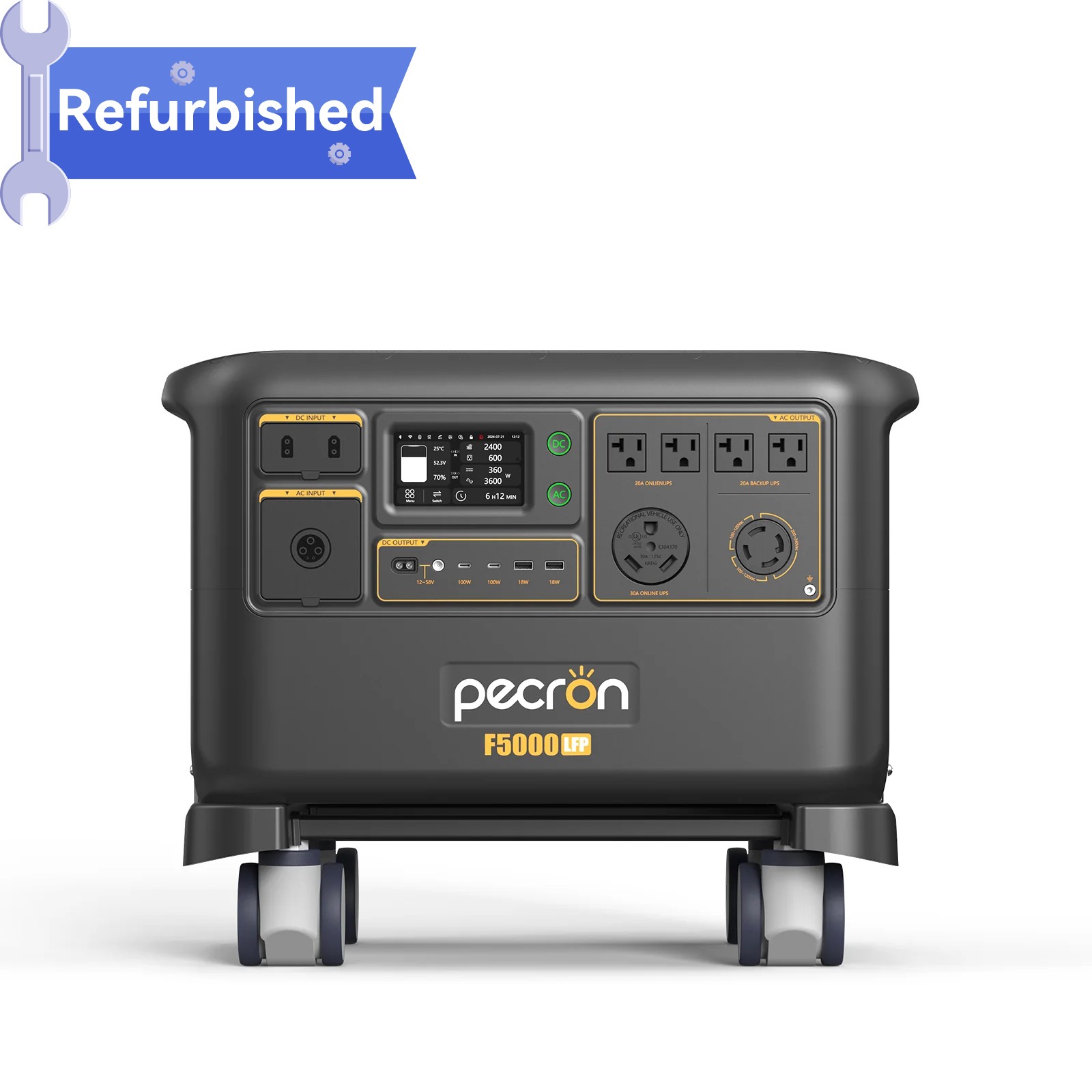 Used PECRON F5000LFP Portable Power Station 5120Wh 7200W Generator Dual Voltage