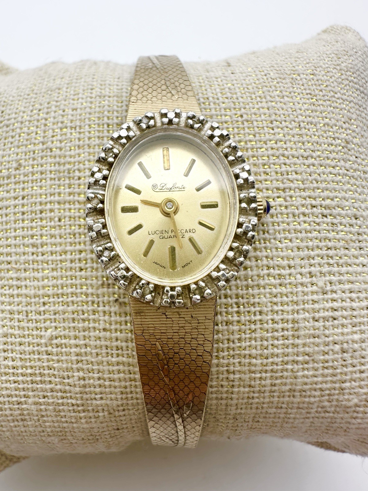 lady Vintage Dufonte Lucien Piccard Real Diamond Gold Plated Watch lady Vintage Dufonte Lucien Piccard Real Diamond Gold Plated Watch