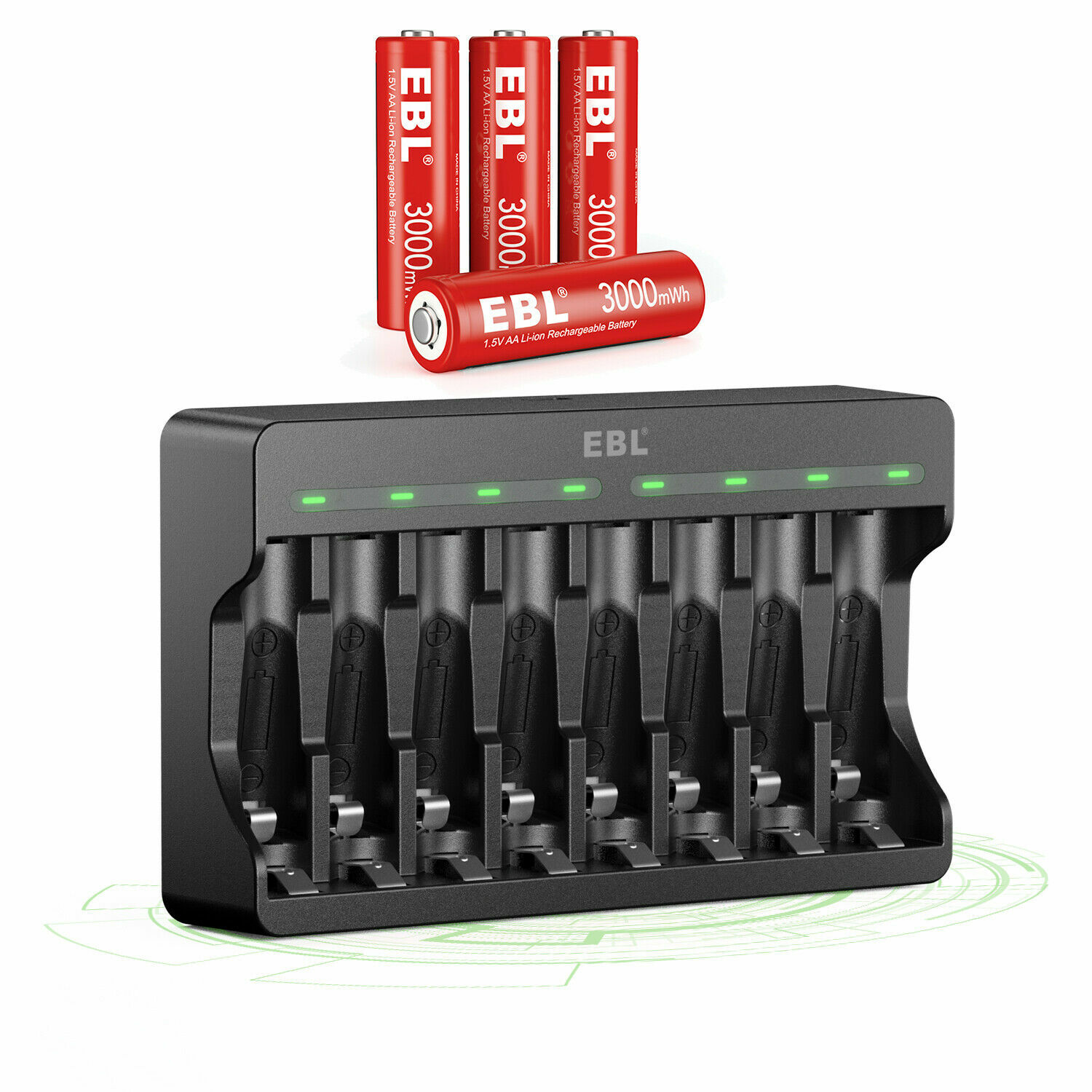 EBL AA AAA Rechargeable Lithium Li-ion Batteries 1.5V/ Optional 1.5V Charger Lot