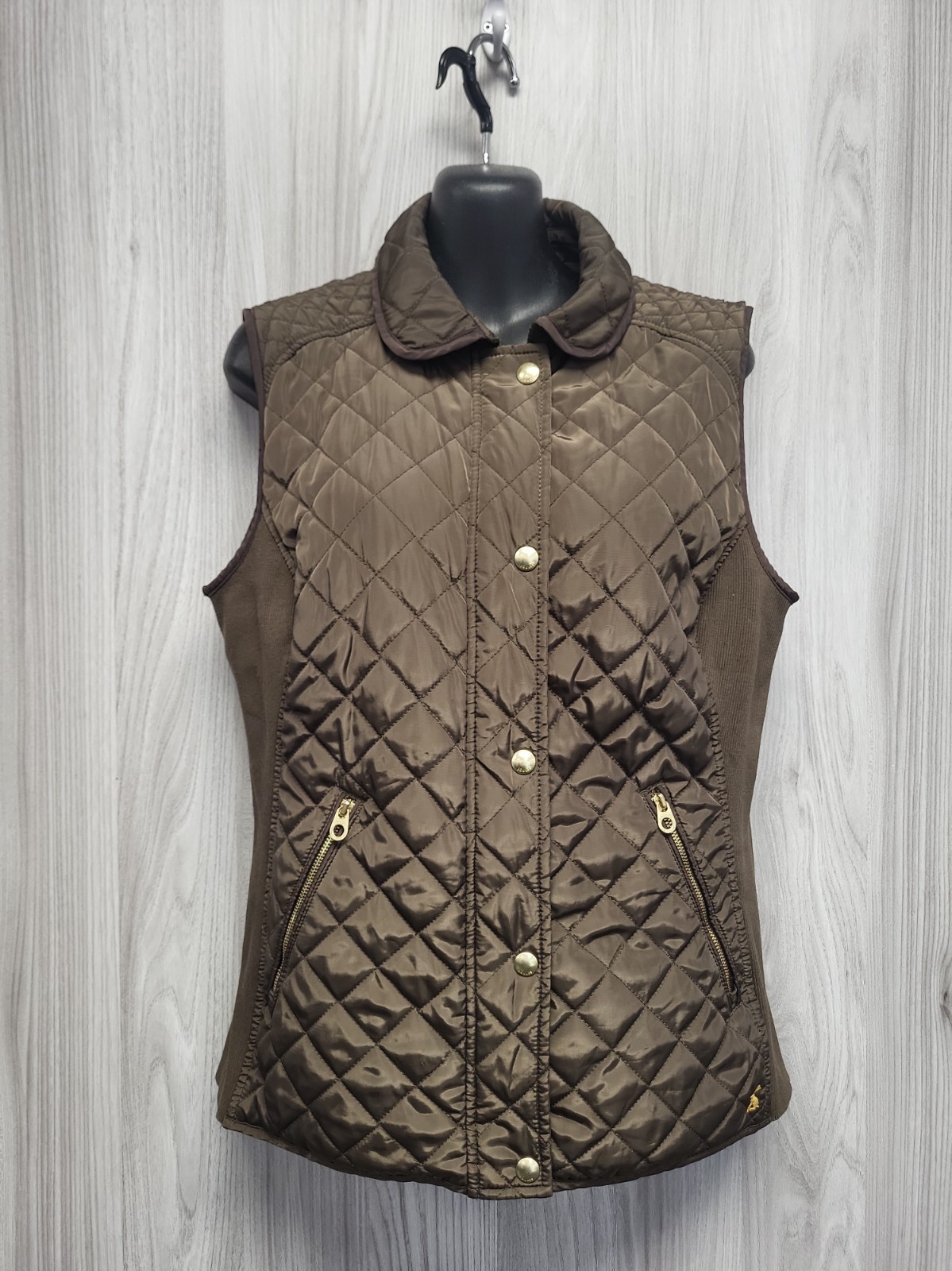 Joules Olive Green Gilet Bodywarmer Diamond Quilted Size 12 Country Core. PWM