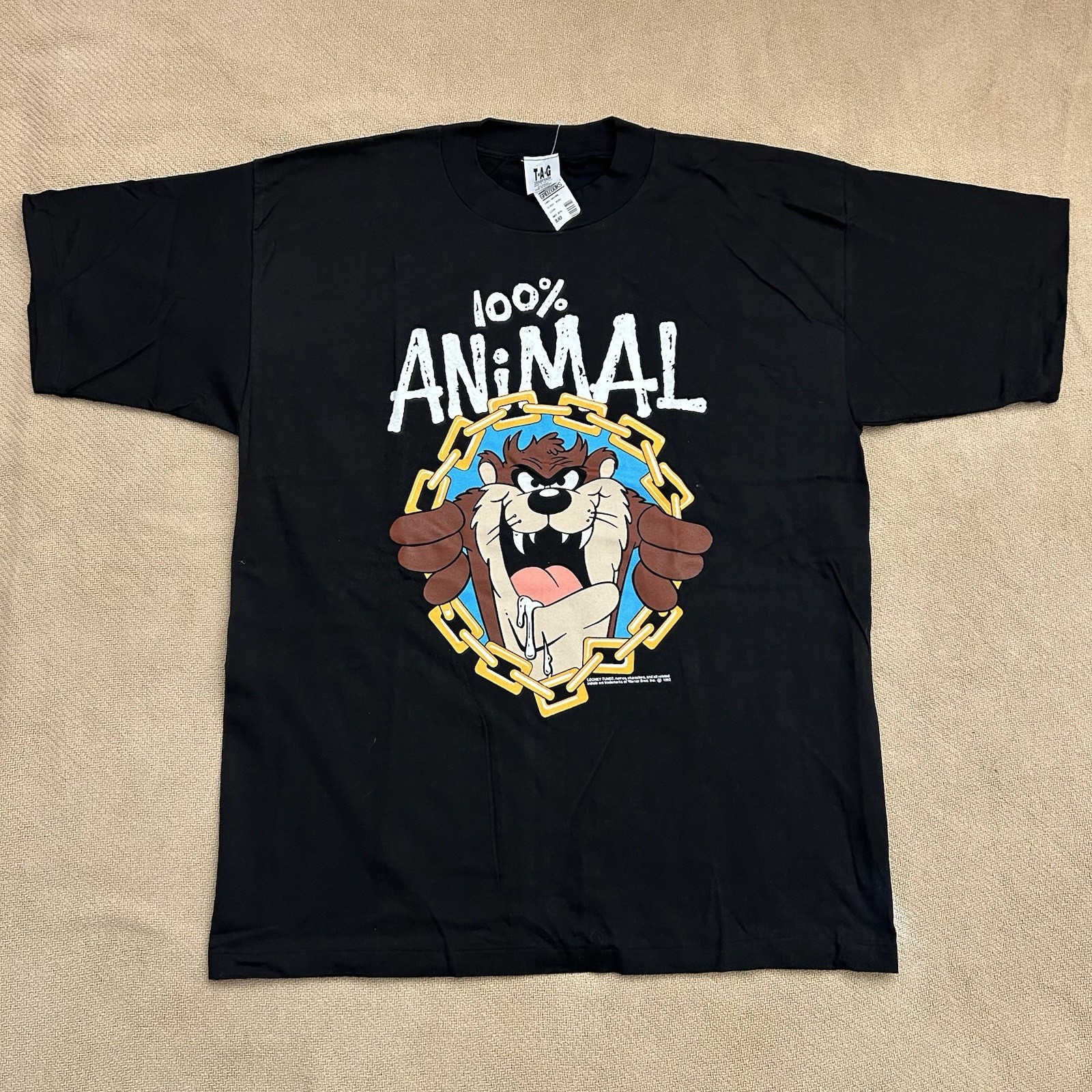 NEW Vintage 1992 Taz 100% Animal Tazmanian Devil Looney Tunes Tee Shirt XL