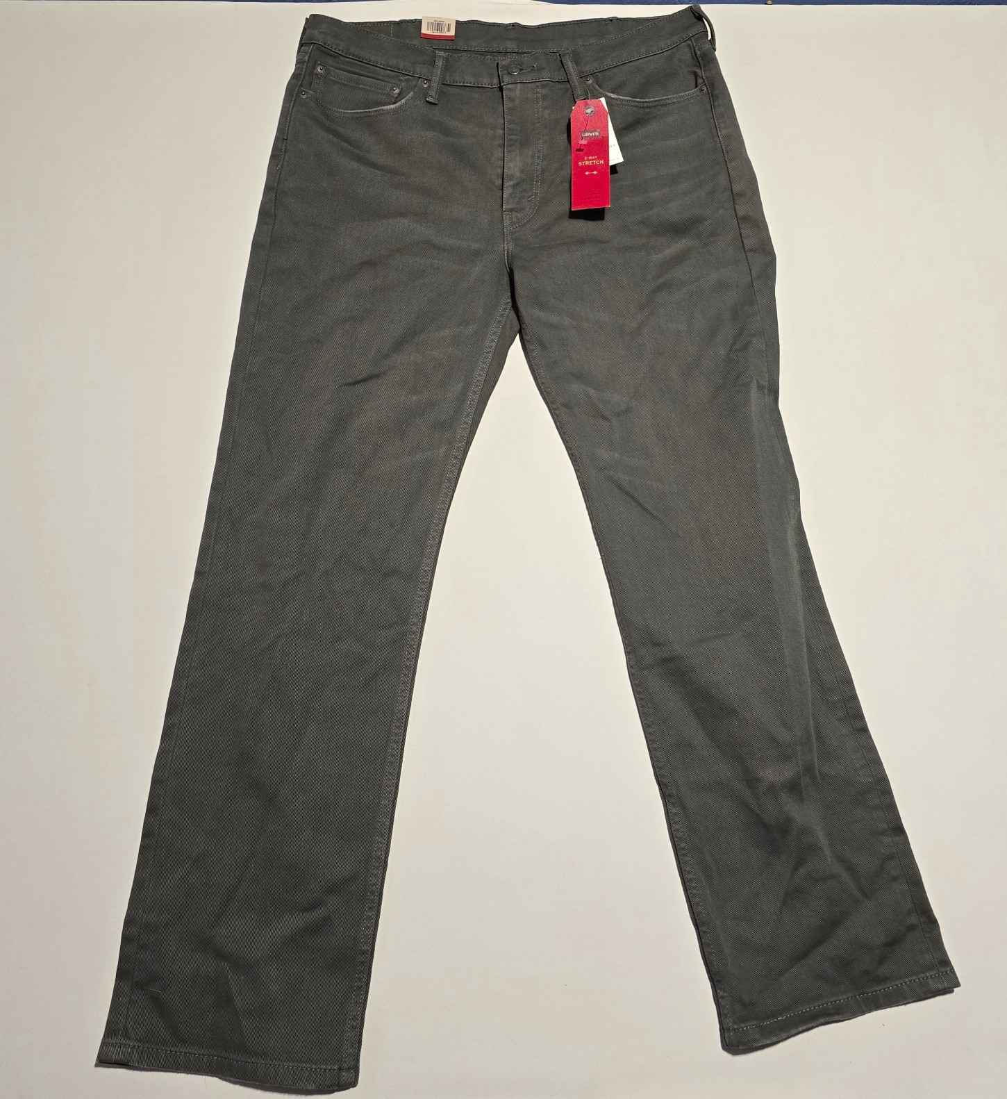 NWT Levi\'s 514 Straight Leg Regular Fit Low Rise Dark Wash Green Stretch Jeans