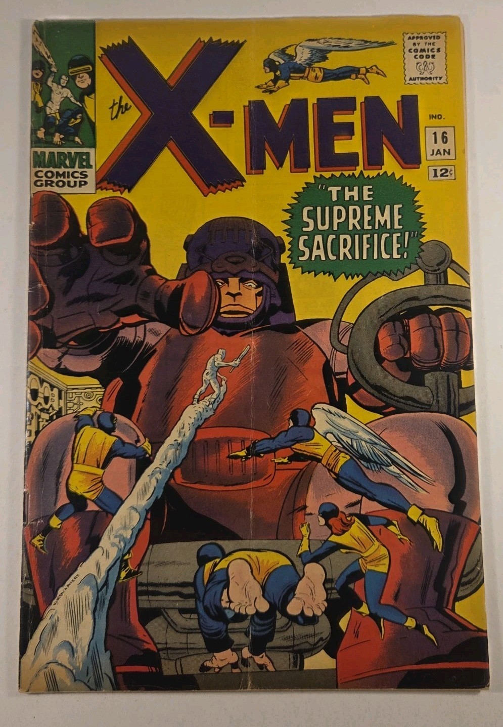 1966 MARVEL THE X-MEN #16 3RD APP OF  SENTINELS  KEY ISSUE VG- LEE/KIRBY