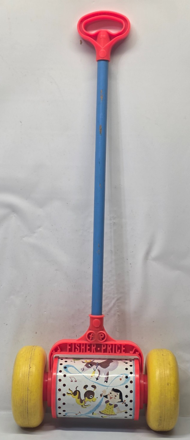 Vintage 1963 Fisher Price Musical Melody Chime Roller Push Toy #757 Made in USA Vintage 1963 Fisher Price Musical Melody Chime Roller Push Toy #757 Made in USA