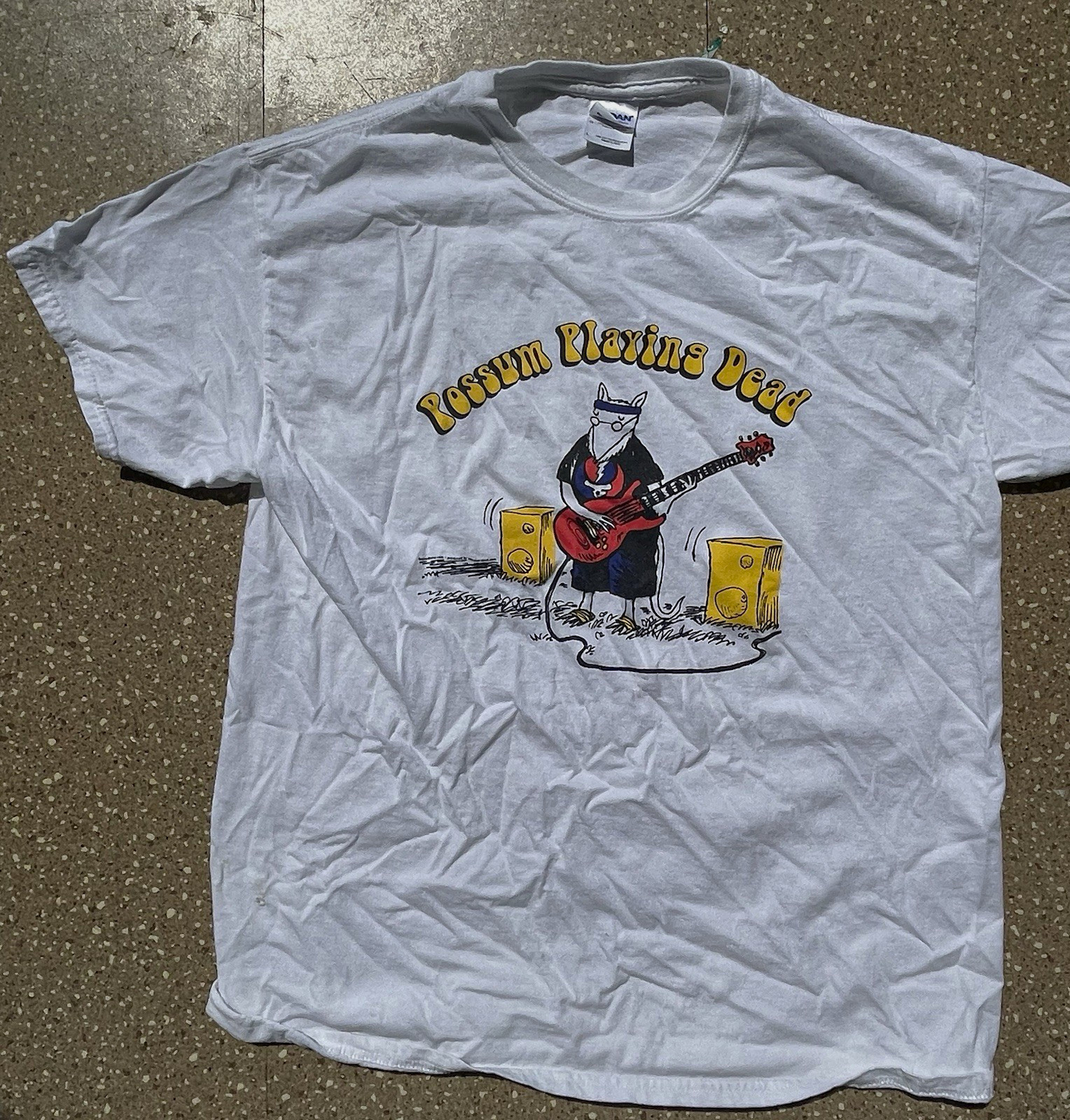 Vintage Funny Cotton T-Shirt  “Possum Playing Dead” Grateful Dead Parody