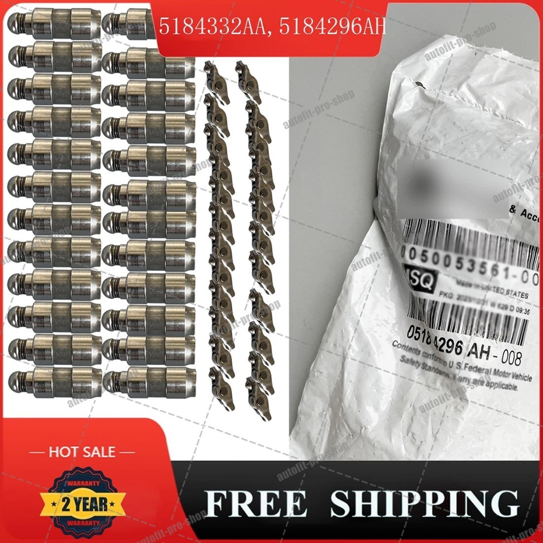 48X Lifter & Valve Rocker Arm 5184296AH 5184332AA for Jeep Dodge Chrysler  3.6L