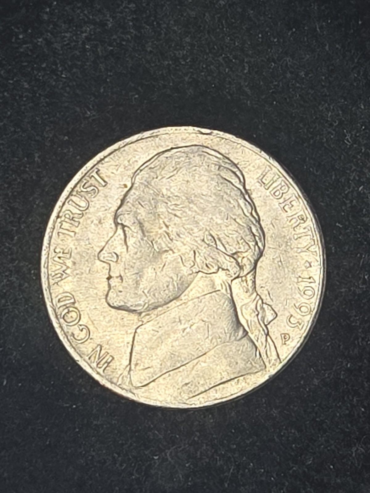 1993 P Jefferson Nickel Circulated 1993 P Jefferson Nickel Circulated