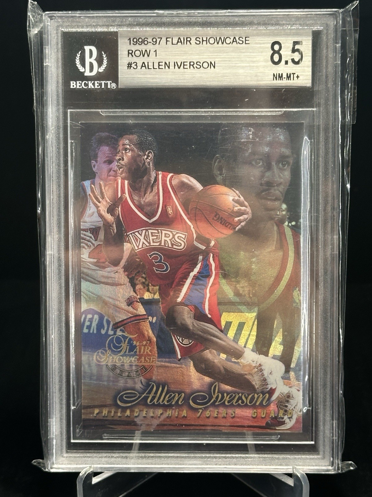 1996-97 Flair Showcase #3 Allen Iverson Row 1 One Rookie RC BGS8.5