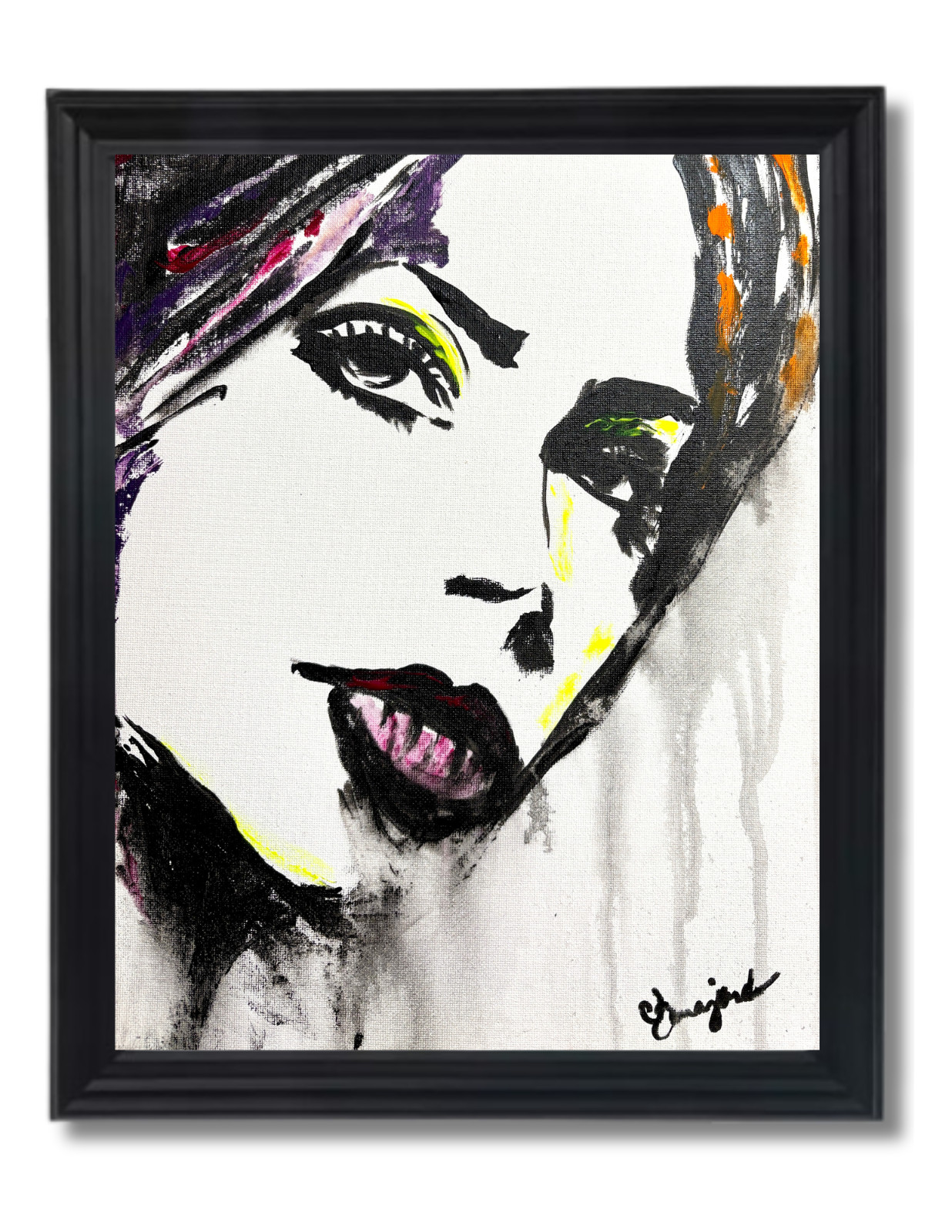 Guajardo Art Original 14x11 Expressionist Abstract Female Portrait Painting
