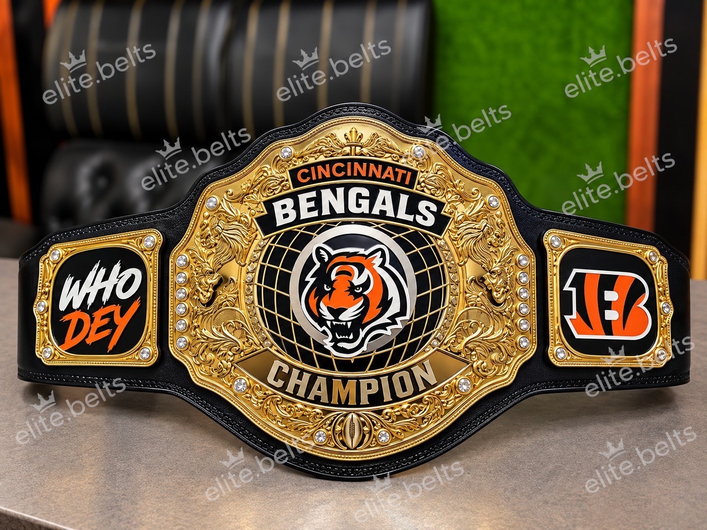 New Custom Cincinnati Bengals Championship Belt Title Adult size 2mm Brass
