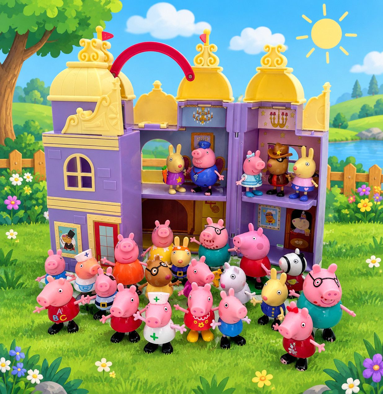 Peppa Pig Fold and Go Performing Arts Center Playset Castle with 25 Figures Peppa Pig Fold and Go Performing Arts Center Playset Castle with 25 Figures