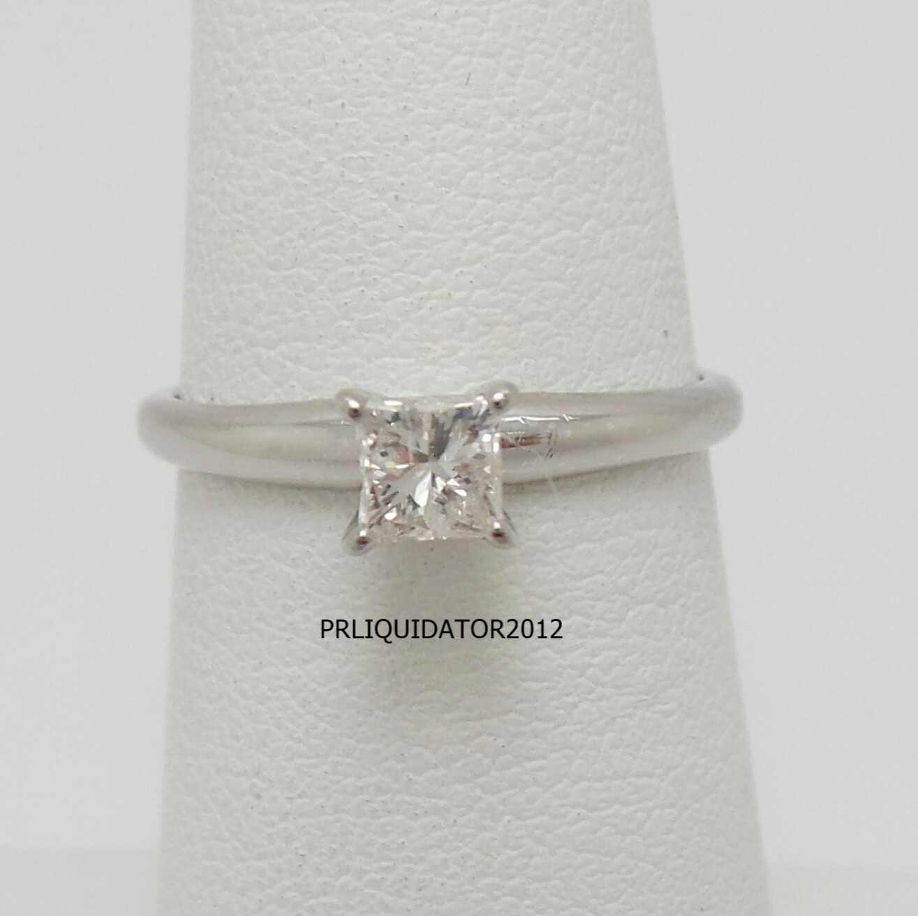 1/3CT Natural Princess Diamond Solitaire Engagement Wedding Ring 14K White Gold