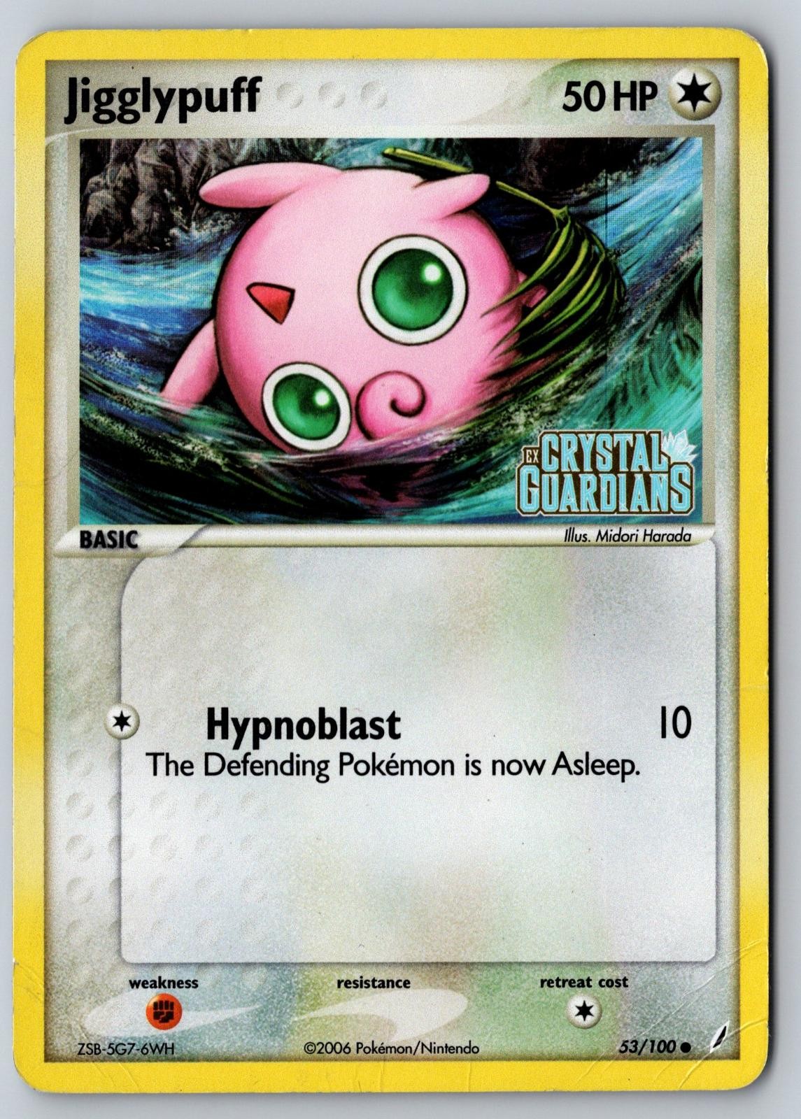 Jigglypuff 53/100 Crystal Guardians Pokemon STAMPED Heavily Played Jigglypuff 53/100 Crystal Guardians Pokemon STAMPED Heavily Played
