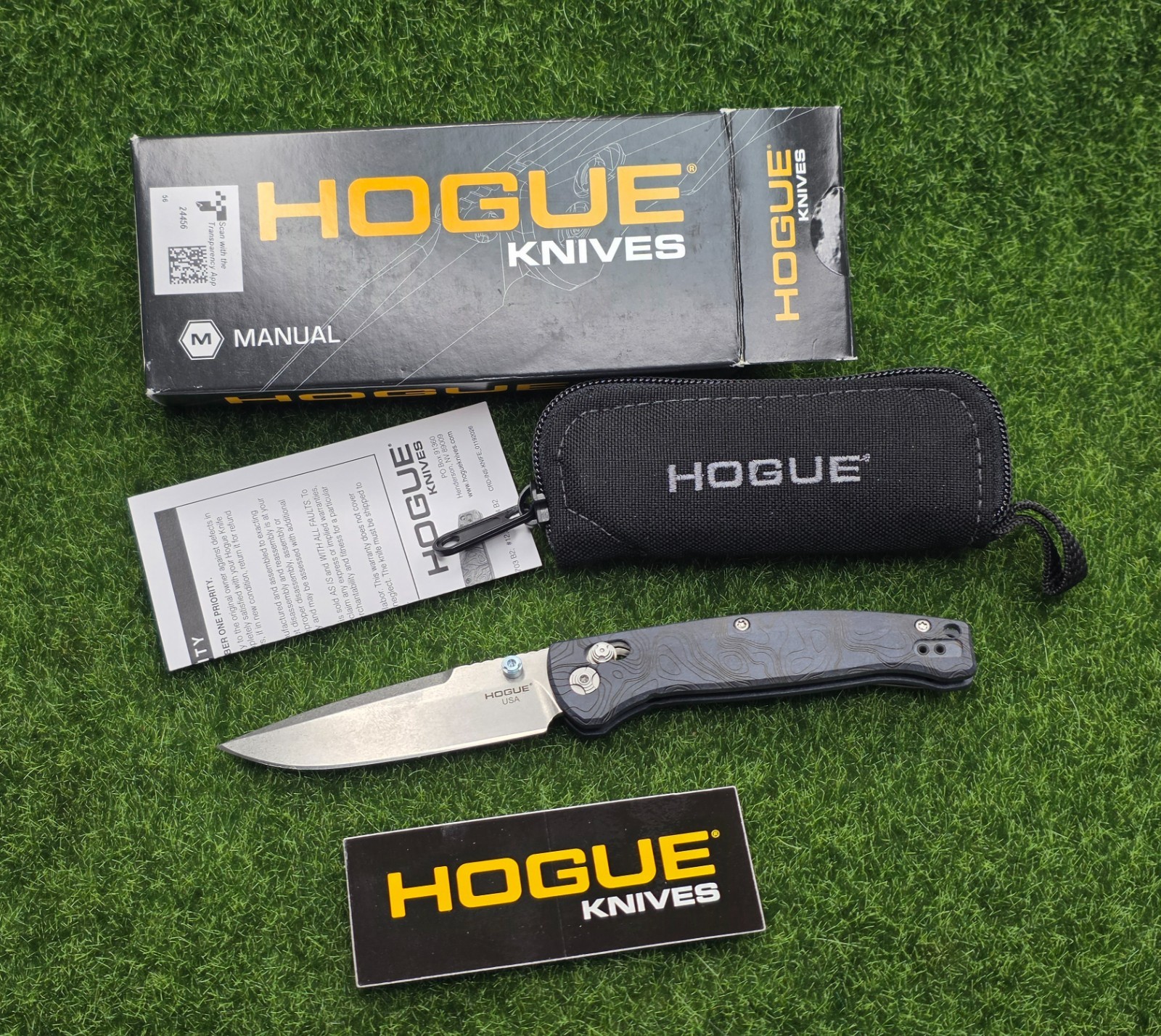 Hogue #24456 Mysto ABLE Lock Folding Knife (Water) Richlite 3.4