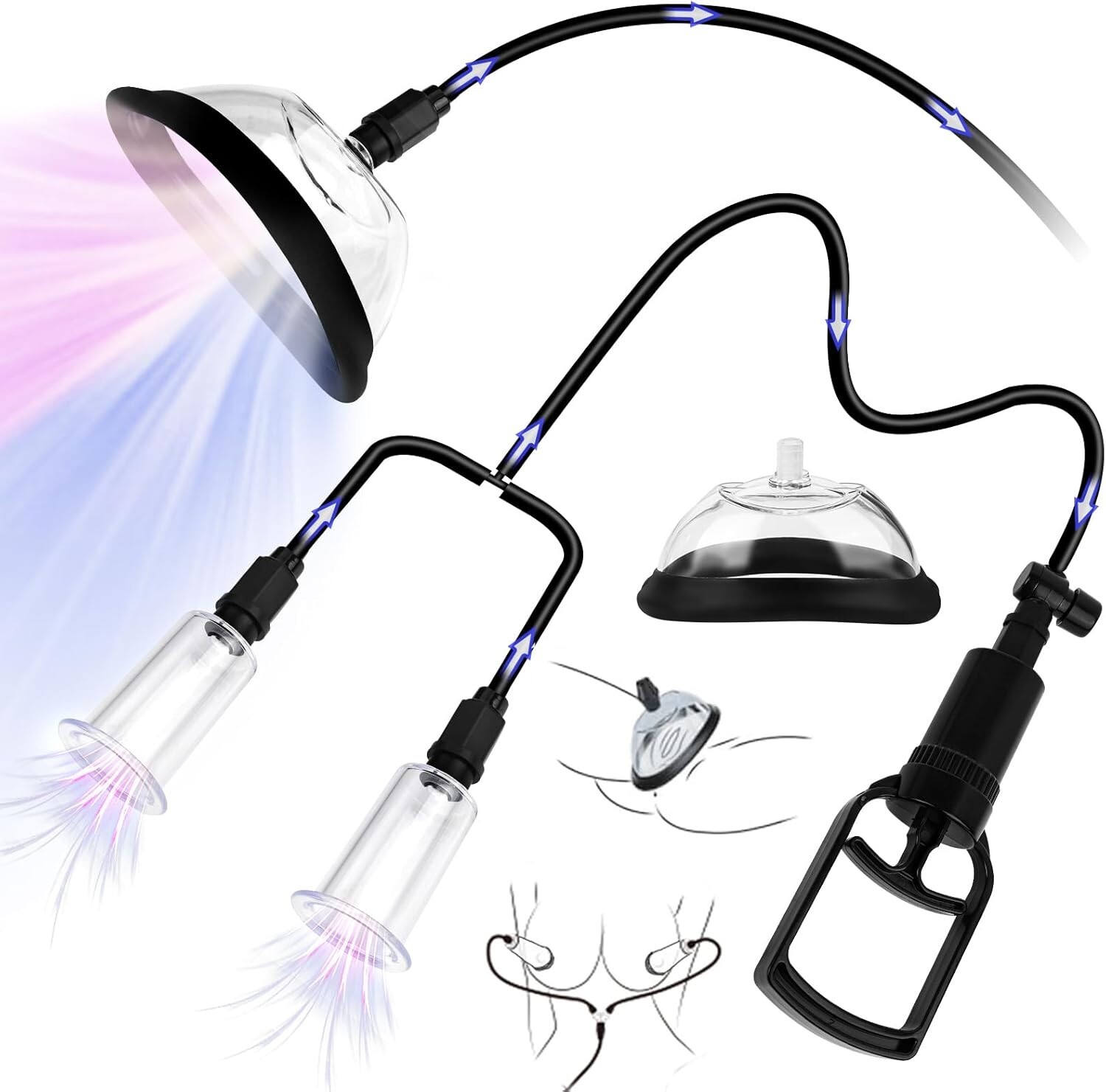 Pussy Pump Nipple Pump Vacuum Vagina Pump Nipple Pussy Sucker Sex Toy for Women