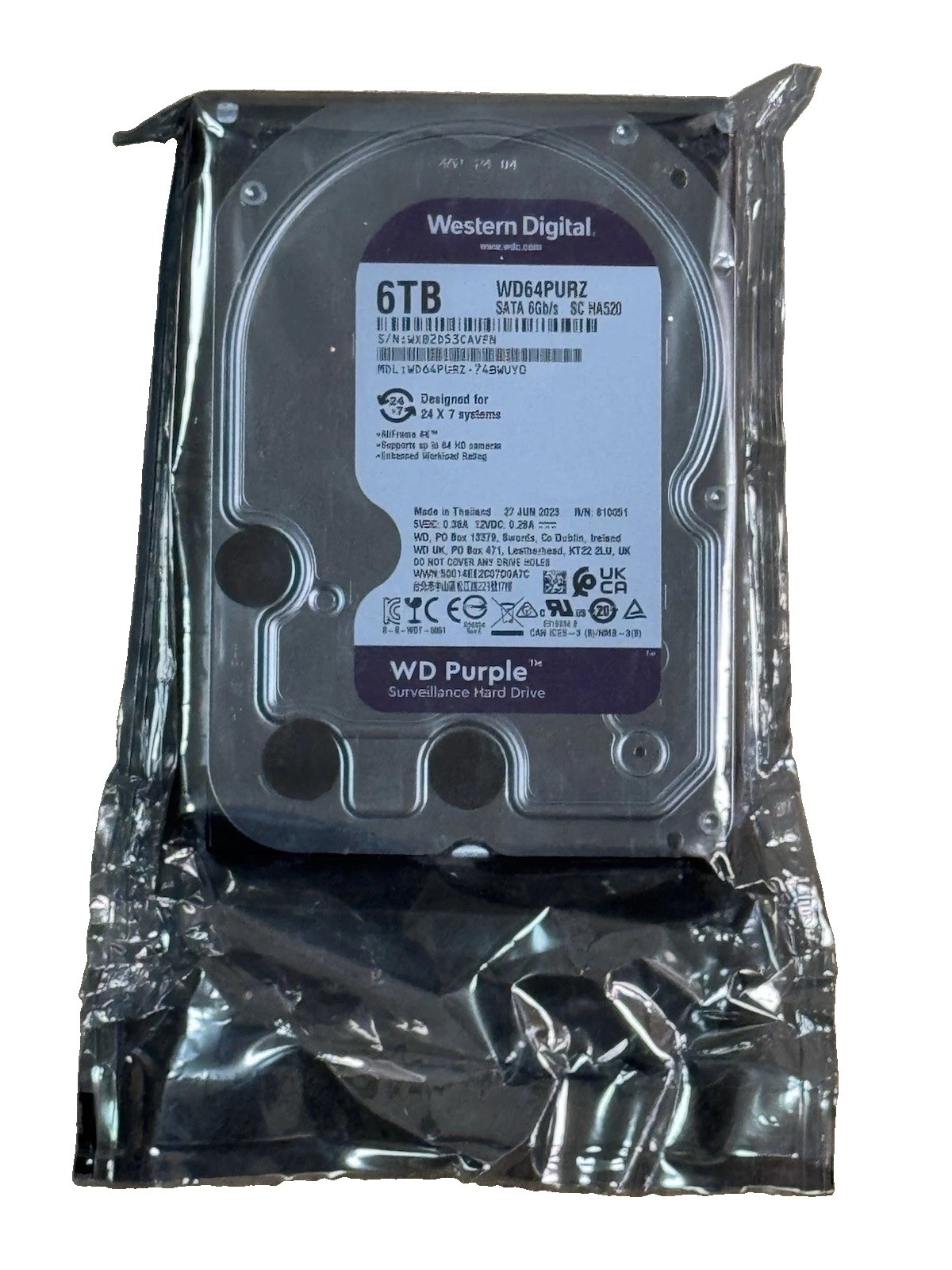 Western Digital WD64PURZ 6TB HDD - SATA 6 Gb/s, 256 MB Cache, 3.5 Western Digital WD64PURZ 6TB HDD - SATA 6 Gb/s, 256 MB Cache, 3.5