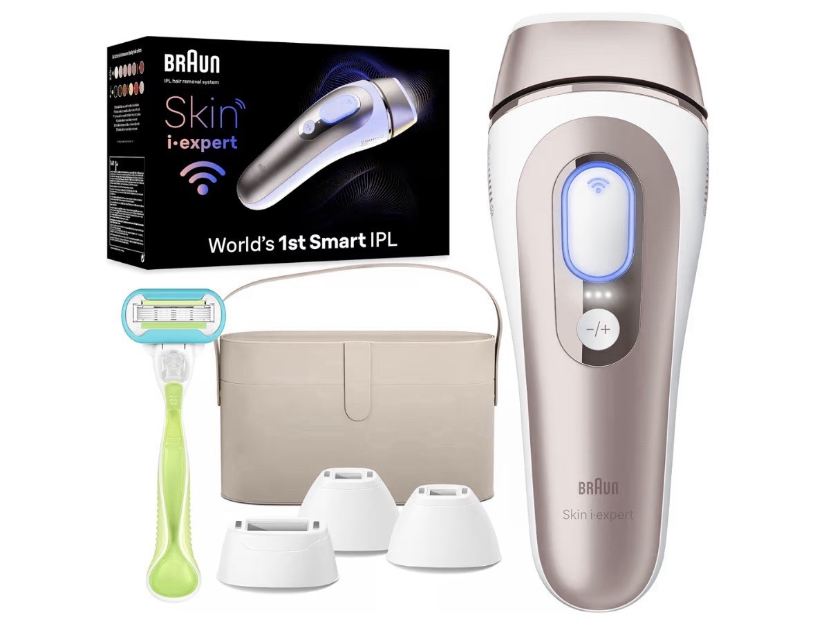 Braun Skin i-Expert PL7387 IPL Device Laser Hair Removal Kit with 4 Smart Heads