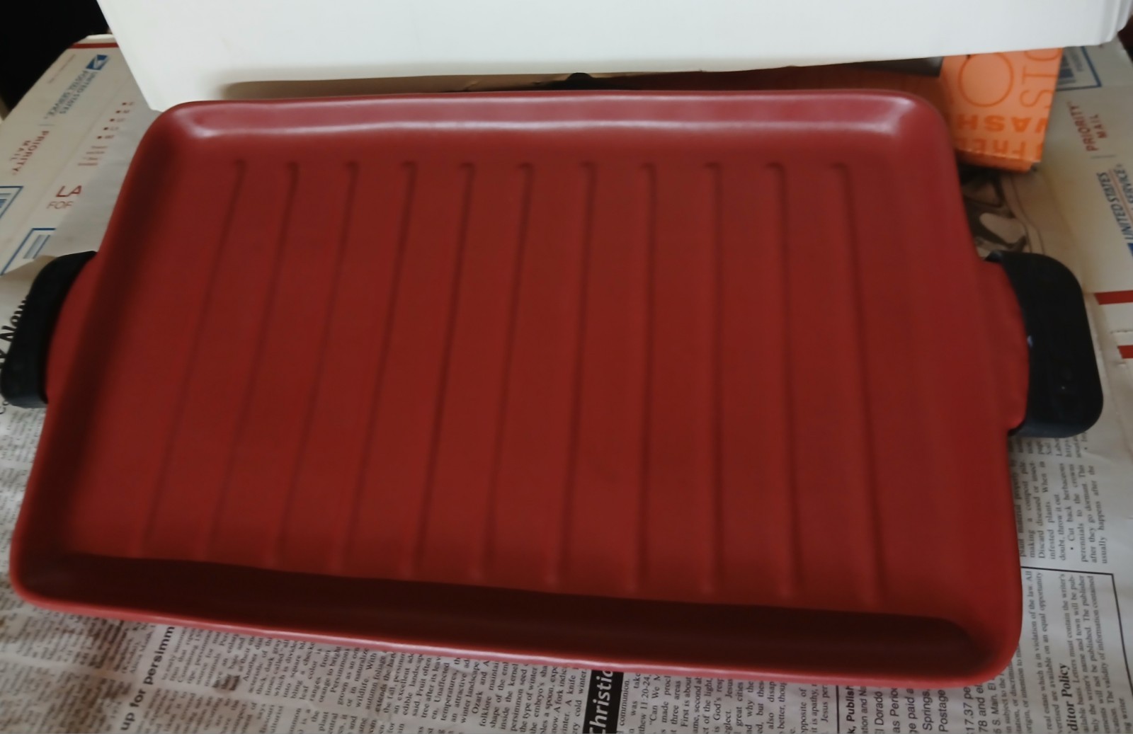 Longaberger Baking Dish - Flameware Paprika Red Grill Cookware 18\ Longaberger Baking Dish - Flameware Paprika Red Grill Cookware 18\