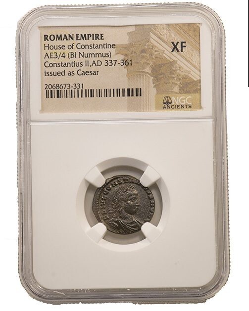 NGC XF Roman AE3/4 of Constantius II AD 337-361 NGC Ancients EXTREMELY FINE