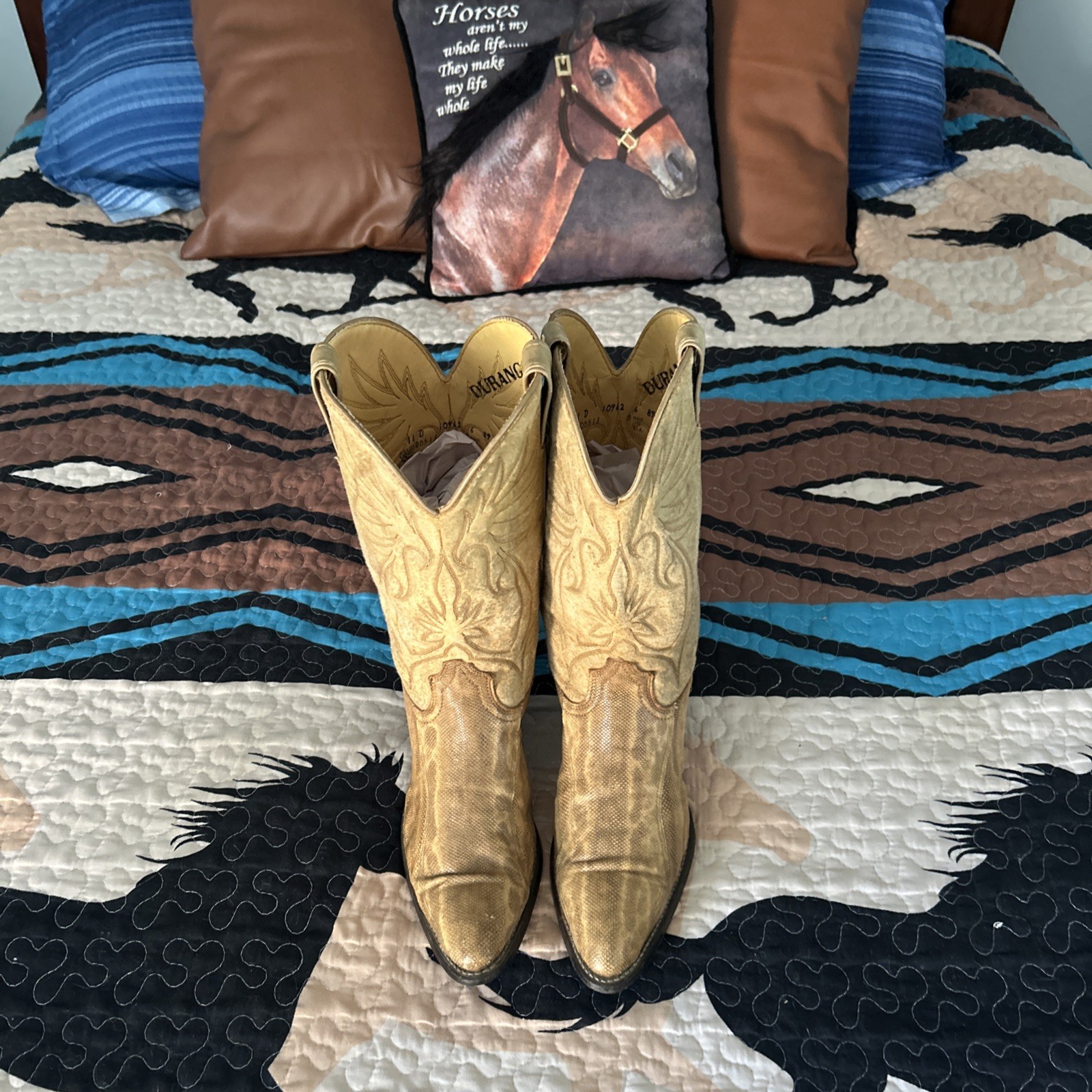 Vtg 70s Durango Mens Sz 11D Karung Snakeskin Exotic Western Cowboy Boots DB511