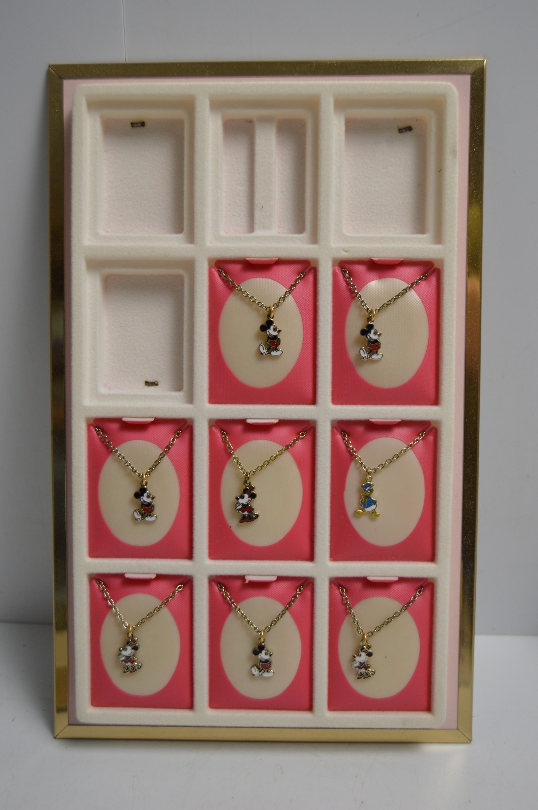 Vintage Disneyland Necklaces Display Box Resale MCM Mickey Minnie Donald Walt