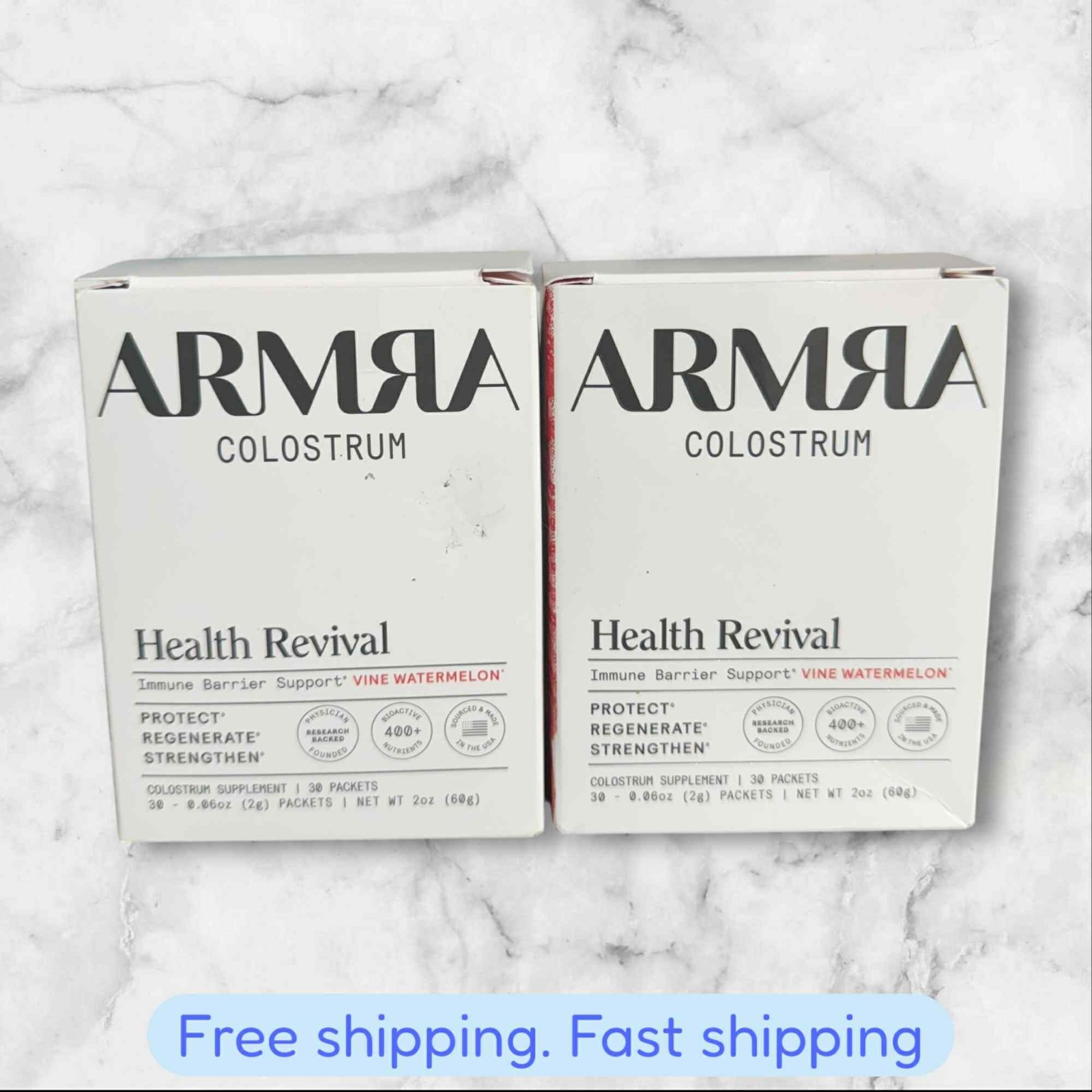FOR 2 ARMRA Colostrum Health Revival Vine Watermelon 30 Packets EXP12/2026+ NEW FOR 2 ARMRA Colostrum Health Revival Vine Watermelon 30 Packets EXP12/2026+ NEW