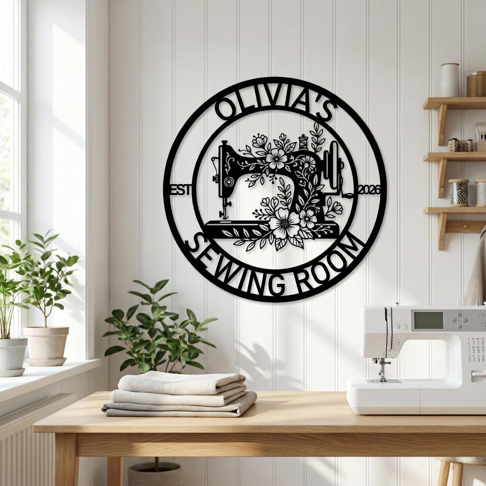 Personalized Sewing Room Metal Sign Custom Quilting Mother’s Day Gift Women