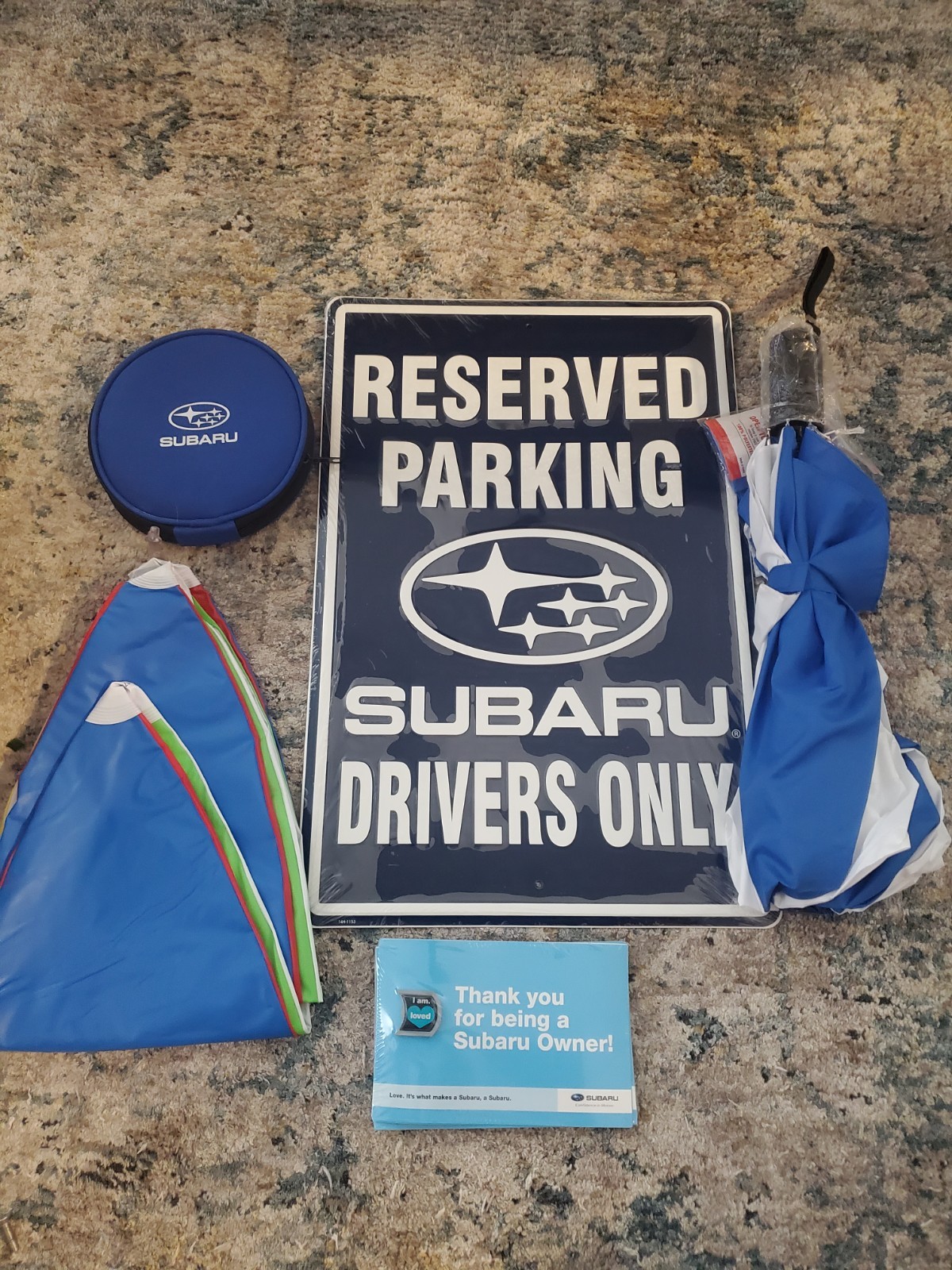 Genuine Subaru Owner Gift Bundle Lot – Reserved Parking Sign & Accessories Genuine Subaru Owner Gift Bundle Lot – Reserved Parking Sign & Accessories