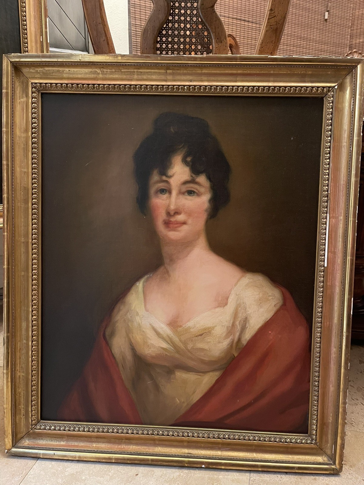 Waldorf Astoria Hotel Provenance-Antique 19th/20 Portrait Painting Oil On Canvas