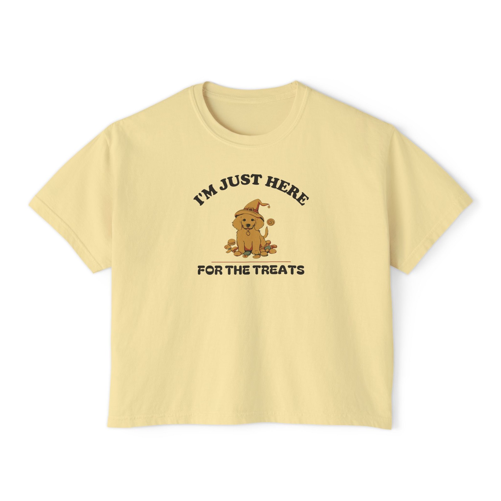 Women's Boxy I'm Just Here For The Treats Comfort Colors T-Shirt