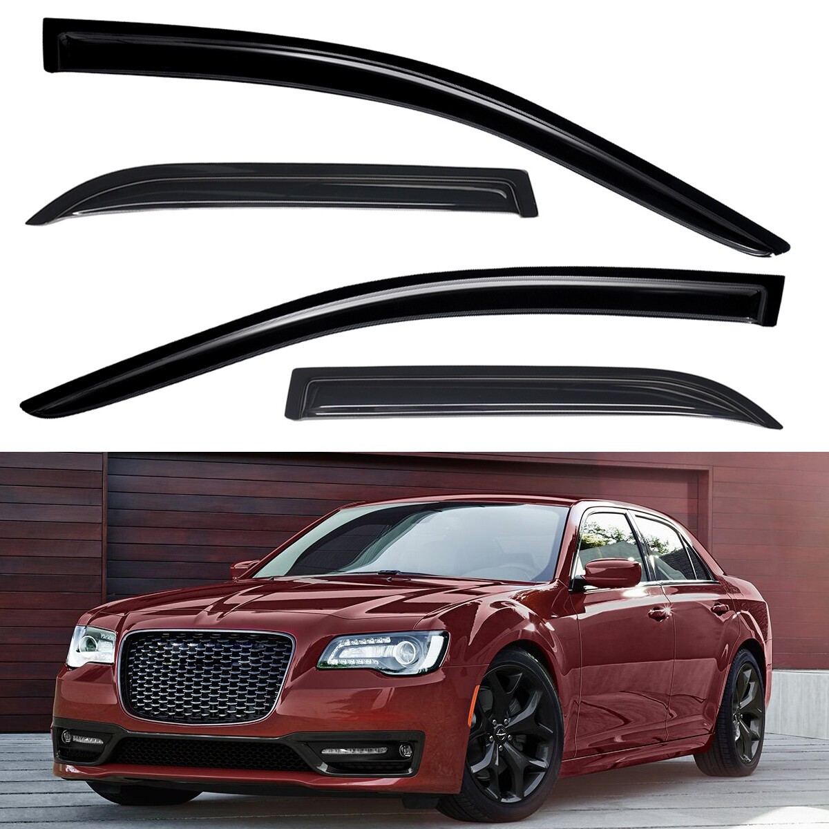 For 2011-2023 Chrysler 300 Window Visors Vent Shade Rain Guards Wind Deflector