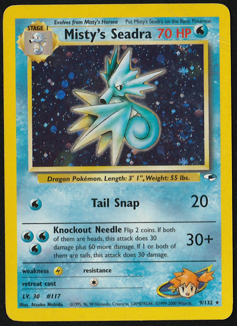 Misty\'s Seadra 9/132 - Pokemon Gym Heroes TCG Set - Holo, Rare