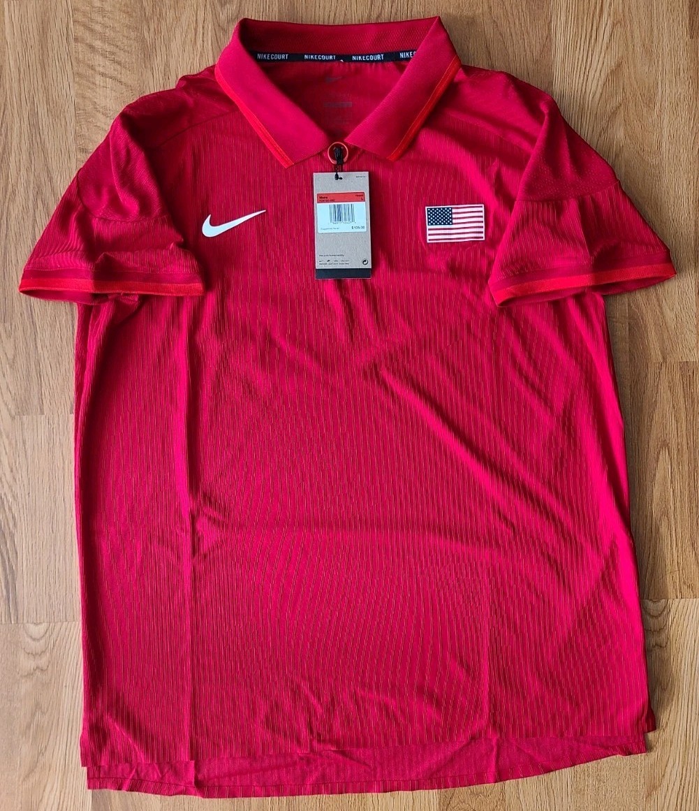 $105 Nike Court Team USA Dri-FIT Tennis Polo Shirt FD8720-690 Men\'s Large NWT $105 Nike Court Team USA Dri-FIT Tennis Polo Shirt FD8720-690 Men\'s Large NWT