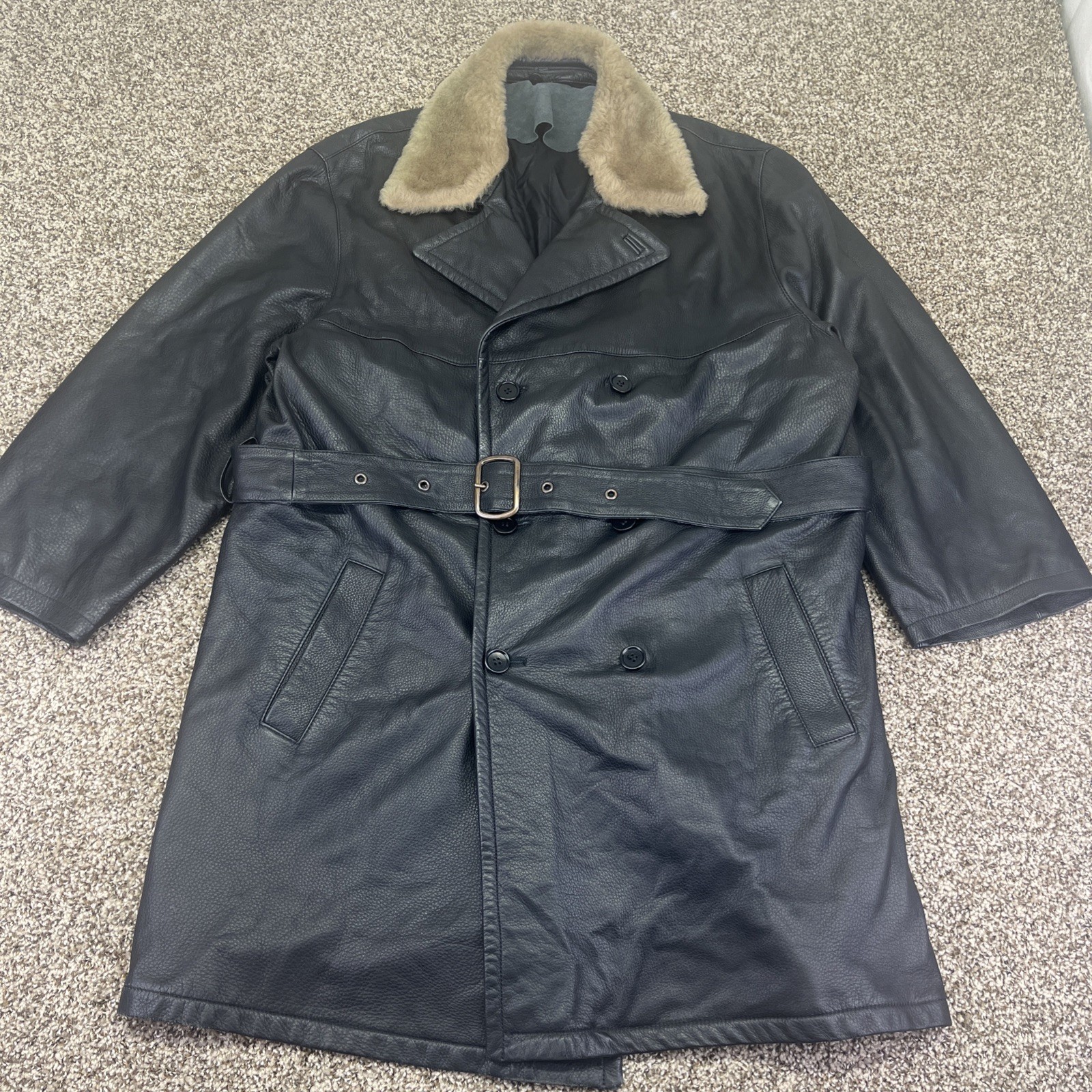 Vtg Cifonelli Men\'s Pebble Leather Double Breasted Jacket 54 XL 100% Wool NWOT Vtg Cifonelli Men\'s Pebble Leather Double Breasted Jacket 54 XL 100% Wool NWOT