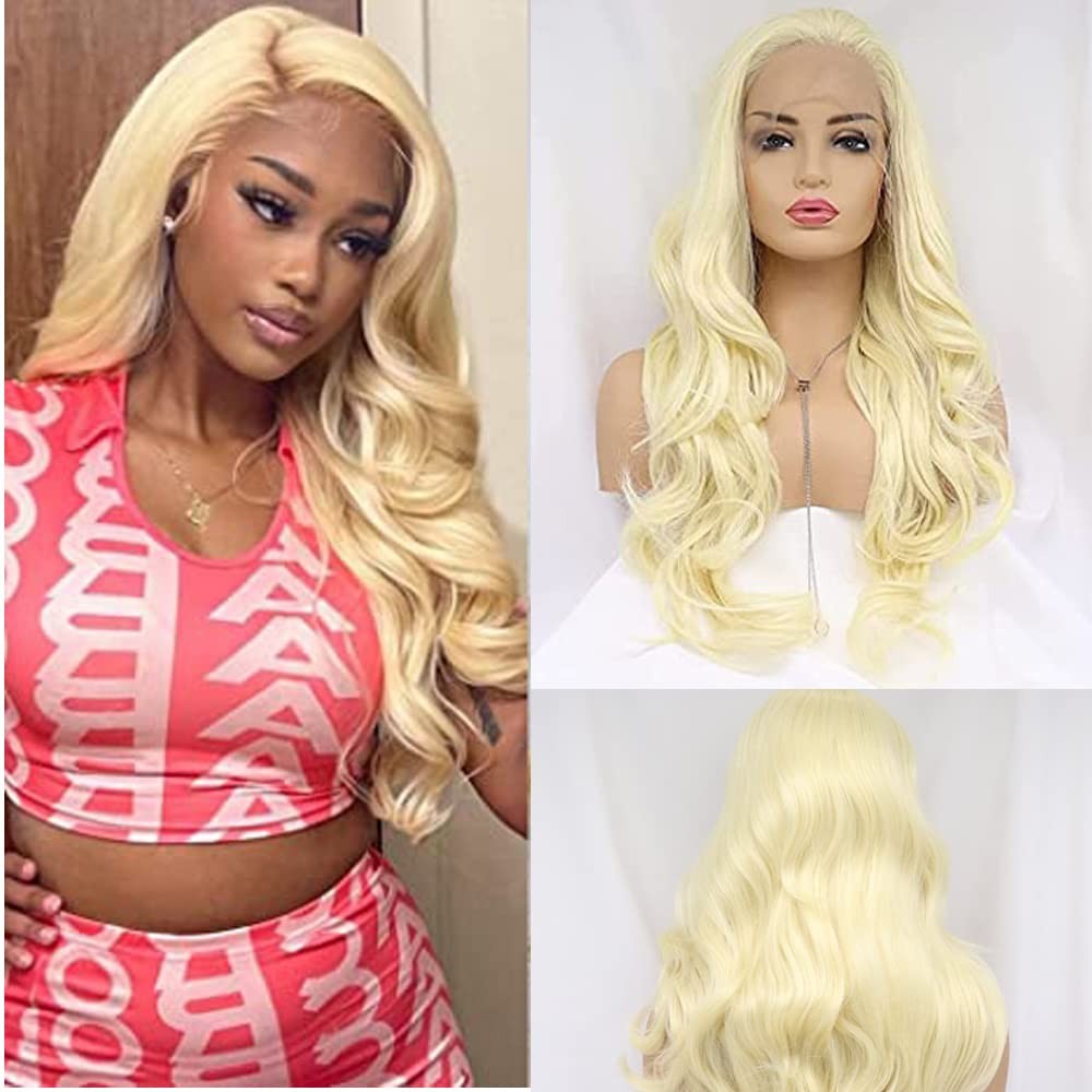 Xiweiya 13x3 Lace Wigs 613 Blonde Lace Front Wig Long Body Wave Golden Wig