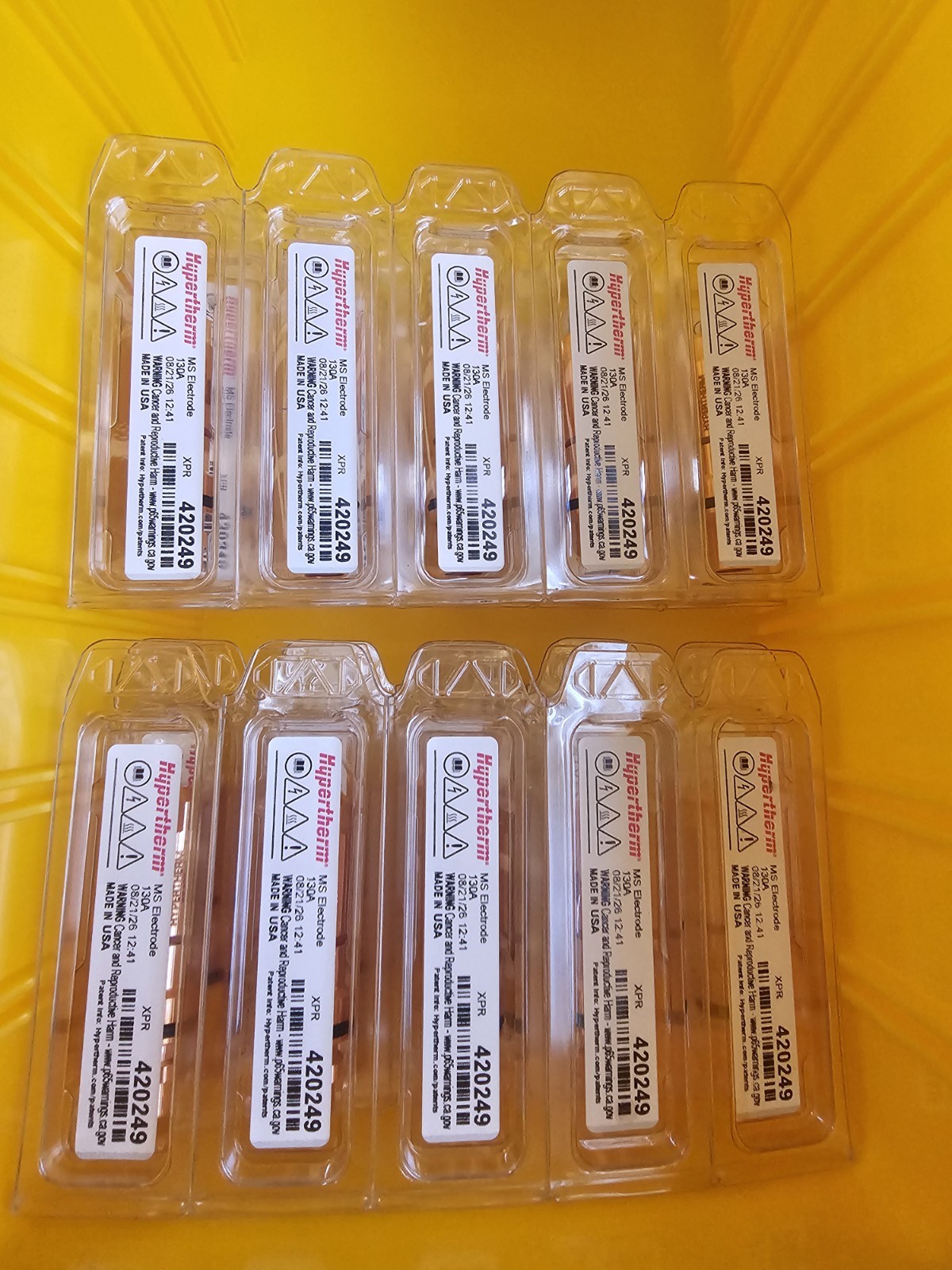 (10) Genuine 420249Hypertherm XPR  130A Plasma Cutter Electrode 
