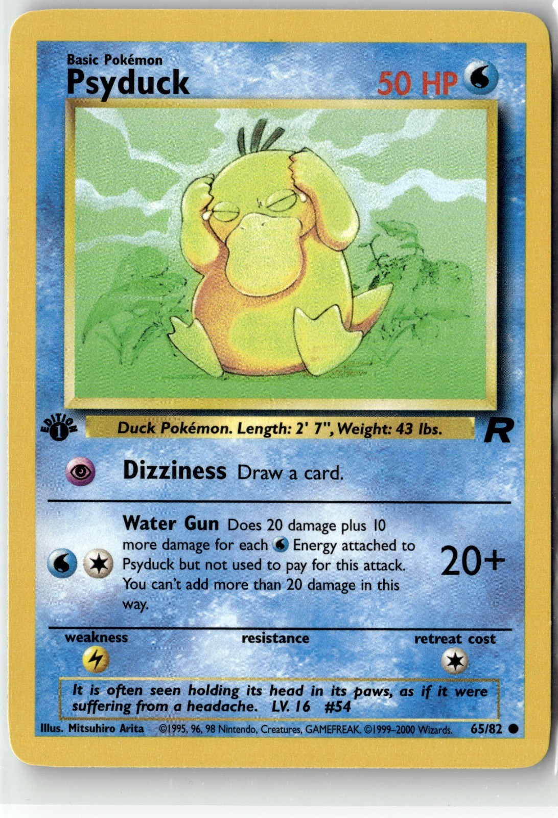 Psyduck Common Team Rocket 65/82 1st Edition NM