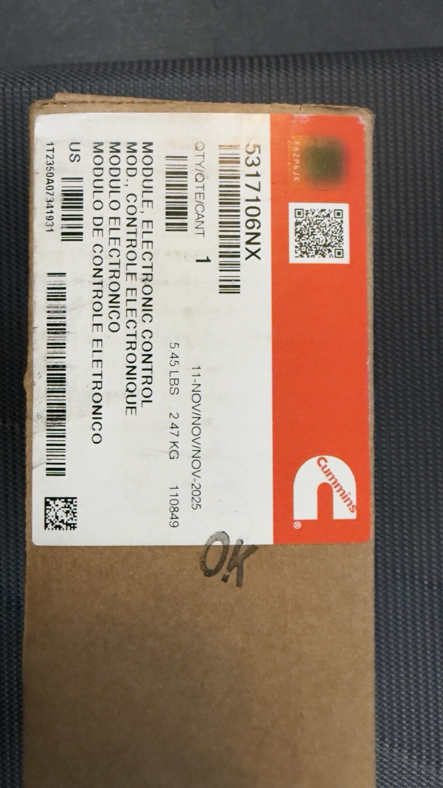 New Sealed OEM Cummins Recon 5317106NX ECM Engine Control Module New Sealed OEM Cummins Recon 5317106NX ECM Engine Control Module